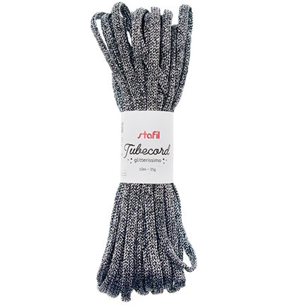 108088-01 - Stafil - Tubecord Extra Glitter, Silver - Tubecord Extra Glitter