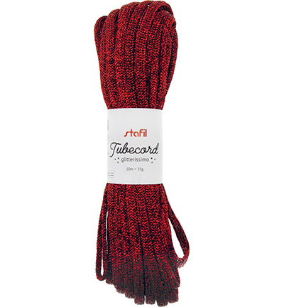 108088-04 - Stafil - Tubecord Extra Glitter, Red - Tubecord Extra Glitter