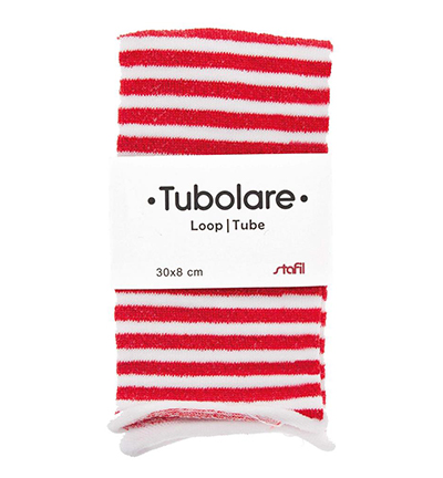 747070-03 - Stafil - Tube coton, Rayures pailletées rouges - Paillettés