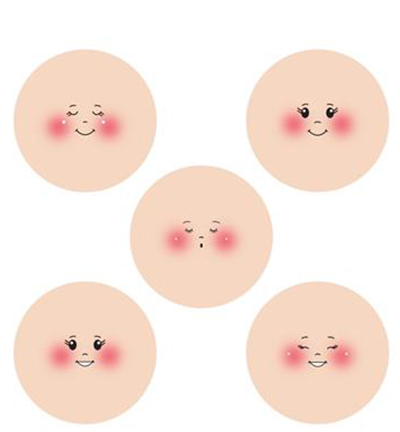 4477-011 - Stafil - Faces on stockinette fabric friends - 