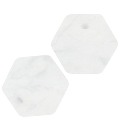 H3264-145 - Stafil - Perle hexagonale en silicone pour cordon tétine, Marbré - Perles de silicone