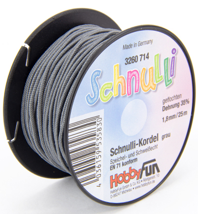H3260-714 - Stafil - Corde tressée pour cordon tétine, Gris - Corde 