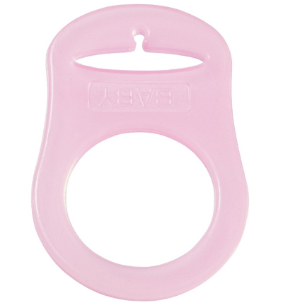 H3260-852 - Stafil - Anneau en silicone pour cordon tétine, Rose - Anneau en silicone