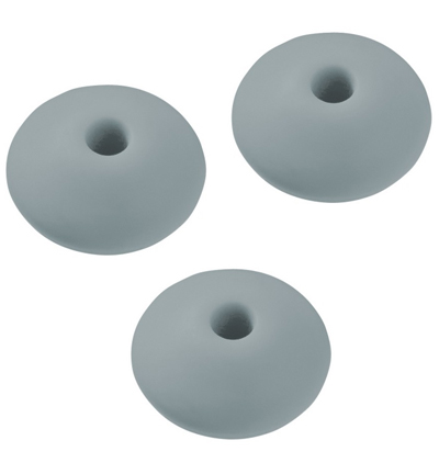 H3264-161 - Stafil - Lentille en silicone pour cordon tétine, Gris - Perles de silicone