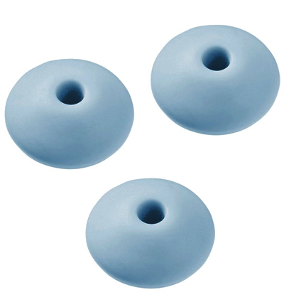 H3264-169 - Stafil - Lentille en silicone pour cordon tétine, Bleu gris - Perles de silicone