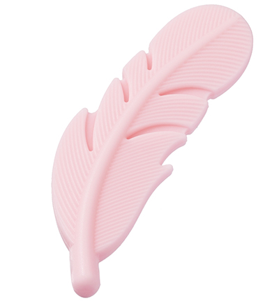 H3264-701 - Stafil - Plume en silicone pour cordon tétine, Rose - Plume silicone