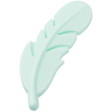 H3264-703 - Stafil - Plume en silicone pour cordon tétine, Menthe - Plume silicone