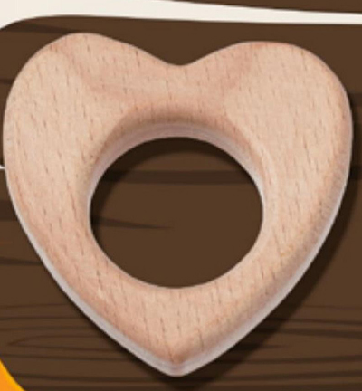 H3265-001 - Stafil - Coeur en bois pour cordon tétine, Naturel - Figurines en bois