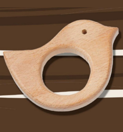 H3265-002 - Stafil - Oiseau en bois pour cordon tétine, Naturel, 70mm - Figurines en bois