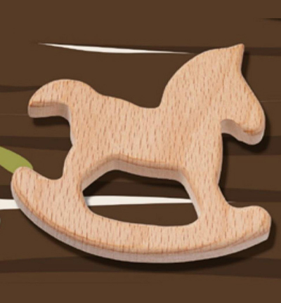 H3265-003 - Stafil - Cheval à bascule en bois pour cordon tétine, Naturel - Figurines en bois