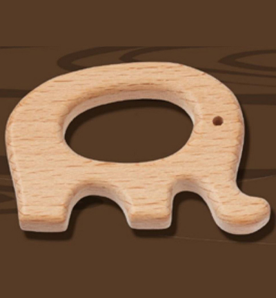 H3265-004 - Stafil - Eléphant en bois pour cordon tétine, Naturel - Figurines en bois