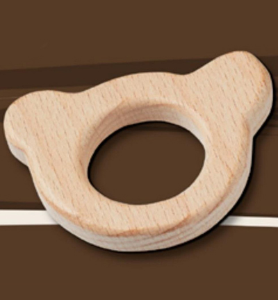 H3265-005 - Stafil - Ourson en bois pour cordon tétine, Naturel - Figurines en bois