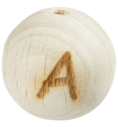 H3260-600 - Stafil - Perle lettre pour cordon tétine, Hêtre clair, A - Lettre/Chiffre Perles