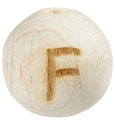 H3260-605 - Stafil - Perle lettre pour cordon tétine, Hêtre clair, F - Lettre/Chiffre Perles