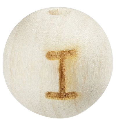 H3260-608 - Stafil - Perle lettre pour cordon tétine, Hêtre clair, I - Lettre/Chiffre Perles