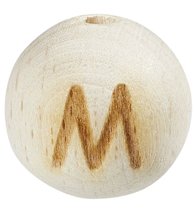 H3260-612 - Stafil - Perle lettre pour cordon tétine, Hêtre clair, M - Lettre/Chiffre Perles