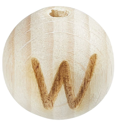 H3260-622 - Stafil - Perle lettre pour cordon tétine, Hêtre clair, W - Lettre/Chiffre Perles