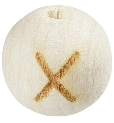 H3260-623 - Stafil - Perle lettre pour cordon tétine, Hêtre clair, X - Lettre/Chiffre Perles