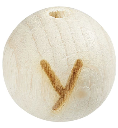 H3260-624 - Stafil - Perle lettre pour cordon tétine, Hêtre clair, Y - Lettre/Chiffre Perles