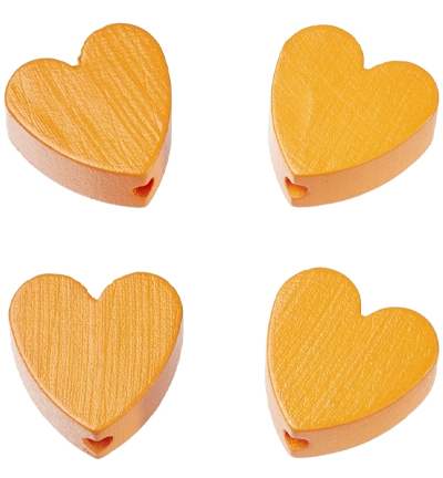 H3260-032 - Stafil - Coeur pour cordon tétine, Abricot - Perles/disques en bois H3260-032 - Stafil - Coeur pour cordon tétine, Abricot - Perles/disques en bois
