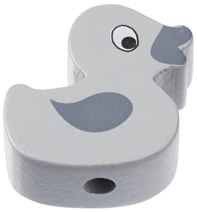 H3260-068 - Stafil - Canard pour cordon tétine, Gris - Perles/disques en bois