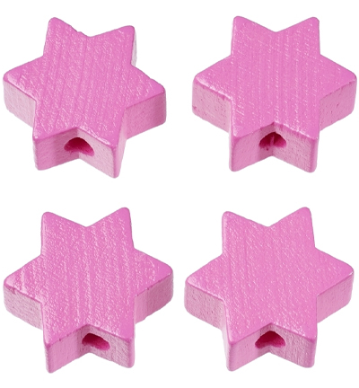 H3260-046 - Stafil - Etoile pour cordon tétine, Cyclamen - Perles/disques en bois H3260-046 - Stafil - Etoile pour cordon tétine, Cyclamen - Perles/disques en bois