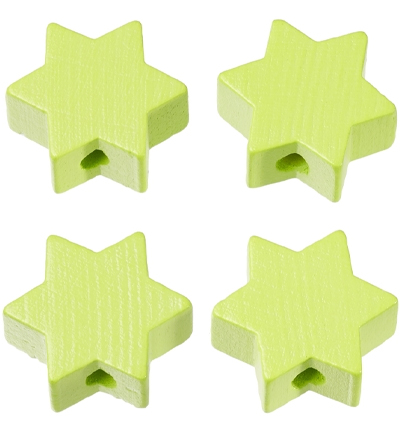 H3260-047 - Stafil - Etoile pour cordon tétine, Citron vert - Perles/disques en bois H3260-047 - Stafil - Etoile pour cordon tétine, Citron vert - Perles/disques en bois