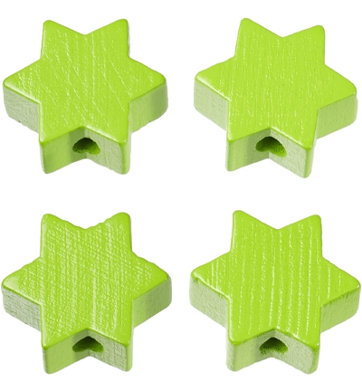 H3260-049 - Stafil - Etoile pour cordon tétine, Vert pomme - Perles/disques en bois H3260-049 - Stafil - Etoile pour cordon tétine, Vert pomme - Perles/disques en bois