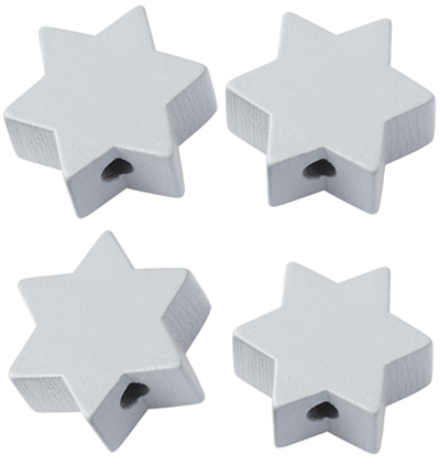 H3260-086 - Stafil - Etoile pour cordon tétine, Gris - Perles/disques en bois H3260-086 - Stafil - Etoile pour cordon tétine, Gris - Perles/disques en bois