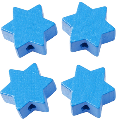 H3260-088 - Stafil - Etoile pour cordon tétine, Bleu - Perles/disques en bois H3260-088 - Stafil - Etoile pour cordon tétine, Bleu - Perles/disques en bois