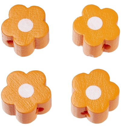 H3260-052 - Stafil - Fleurs pour cordon tétine, Abricot - Perles/disques en bois H3260-052 - Stafil - Fleurs pour cordon tétine, Abricot - Perles/disques en bois