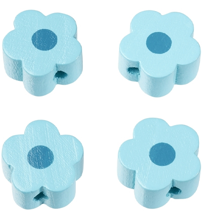 H3260-053 - Stafil - Fleurs pour cordon tétine, Turquoise - Perles/disques en bois H3260-053 - Stafil - Fleurs pour cordon tétine, Turquoise - Perles/disques en bois