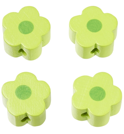 H3260-057 - Stafil - Fleurs pour cordon tétine, Citron vert - Perles/disques en bois H3260-057 - Stafil - Fleurs pour cordon tétine, Citron vert - Perles/disques en bois