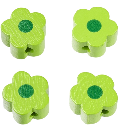 H3260-059 - Stafil - Fleurs pour cordon tétine, Vert pomme - Perles/disques en bois H3260-059 - Stafil - Fleurs pour cordon tétine, Vert pomme - Perles/disques en bois