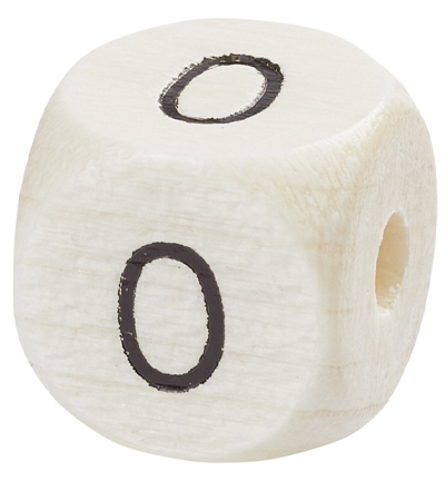 H3260-940 - Stafil - Dé en bois pour cordon tétine Naturel clair, 0 - Lettre/Chiffre Perles