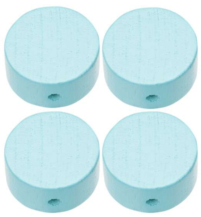 H3260-103 - Stafil - Disque en bois pour cordon tétine, Turquoise - 