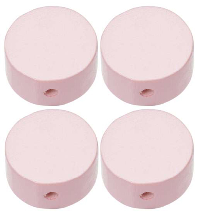 H3260-105 - Stafil - Disque en bois pour cordon tétine, Rose - Perles/disques en bois