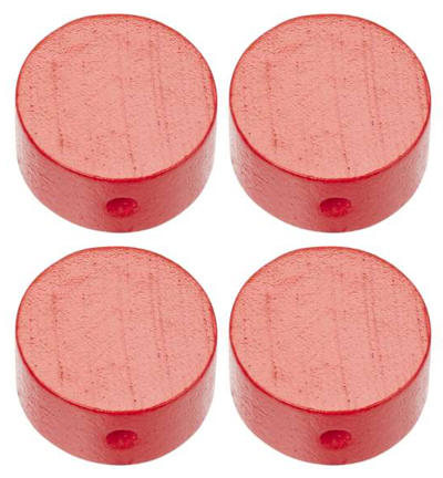 H3260-108 - Stafil - Disque en bois pour cordon tétine, Rouge - 