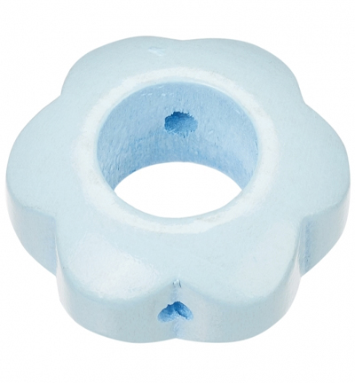 H3260-204 - Stafil - Fleur en bois pour cordon tétine, Bleu clair - Perles/disques en bois
