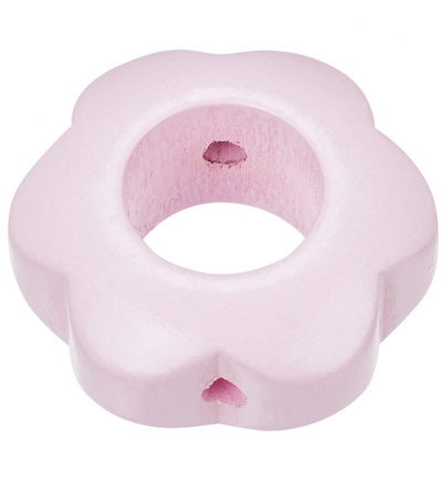 H3260-205 - Stafil - Fleur en bois pour cordon tétine, Rose - Perles/disques en bois