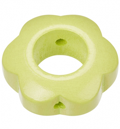 H3260-207 - Stafil - Fleur en bois pour cordon tétine, Citron vert - Perles/disques en bois