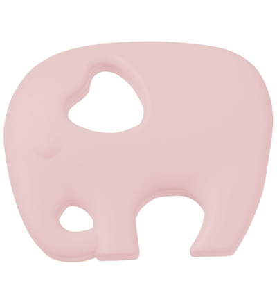 H3264-007 - Stafil - Eléphant en silicone pour cordon tétine, Rose - Figurines en silicone