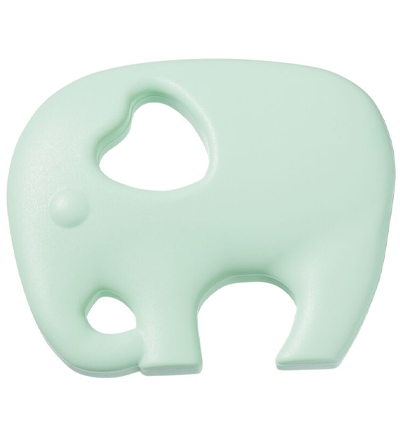 H3264-008 - Stafil - Eléphant en silicone pour cordon tétine, Menthe - Figurines en silicone