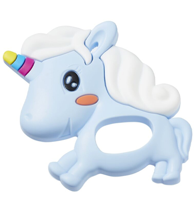 H3264-003 - Stafil - Licorne en silicone pour cordon tétine, Bleu clair - Figurines en silicone