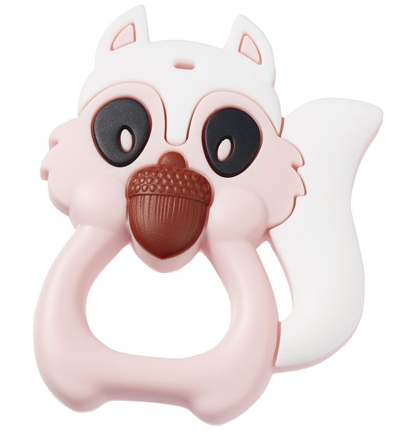 H3264-002 - Stafil - Ecureuil en silicone pour cordon tétine, Rose - Figurines en silicone