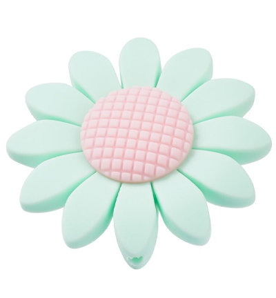 H3264-721 - Stafil - Fleur en silicone pour cordon tétine, Menthe - Figurines en silicone