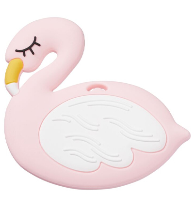 H3264-020 - Stafil - Cygne en silicone pour cordon tétine, Rose - Figurines en silicone