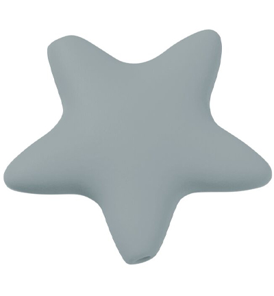 H3264-101 - Stafil - Etoile en silicone pour cordon tétine, Gris - Figurines en silicone