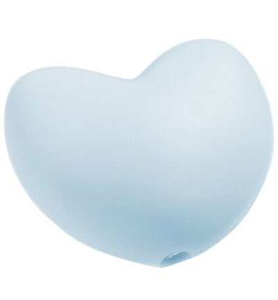 H3264-150 - Stafil - Coeur en silicone pour cordon tétine, Bleu clair - Figurines en silicone