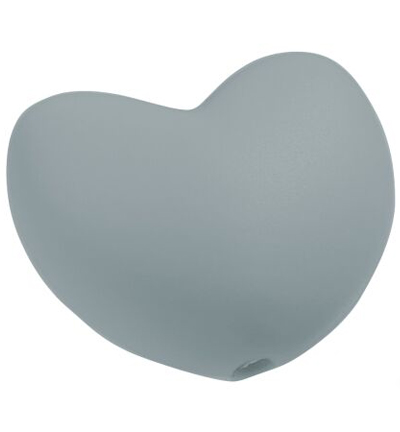 H3264-151 - Stafil - Coeur en silicone pour cordon tétine, Gris - Figurines en silicone